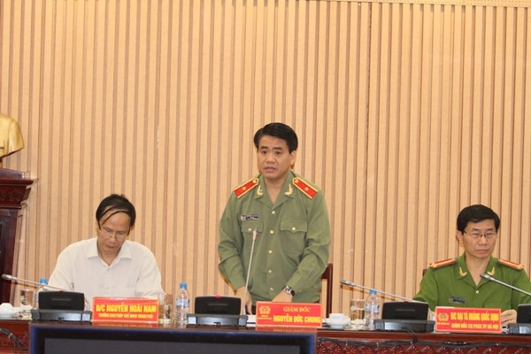Thiếu tướng Nguyễn Đức Chung thông tin những biện pháp, sự chủ động của CATP Hà Nội trên các mặt công tác, đấu tranh phòng chống tội phạm