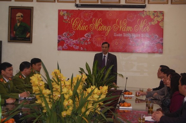 Đồng chí Đào Đức Toàn, Phó Bí thư Thành ủy chúc Tết CBCS Phòng CSHS CATP Hà Nội