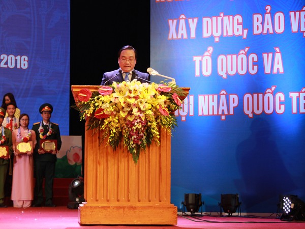 Bí thư Thành ủy Hà Nội Hoàng Trung Hải động viên, giao nhiệm vụ cho tuổi trẻ Thủ đô