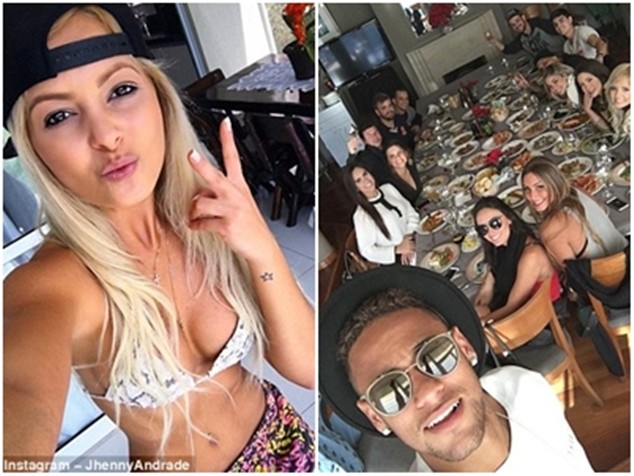 Andrade cùng Neymar và bạn bè mở tiệc