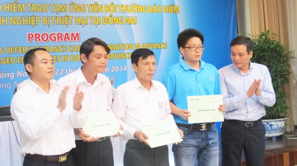 Tiếp tục tạm ứng tiền bồi thường bảo hiểm cho DN ở Đồng Nai ảnh 1