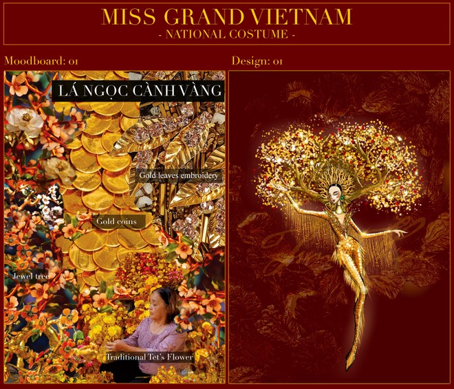 Đại diện nhan sắc Việt mặc trang phục "Lá ngọc cành vàng" đi thi quốc tế ảnh 2