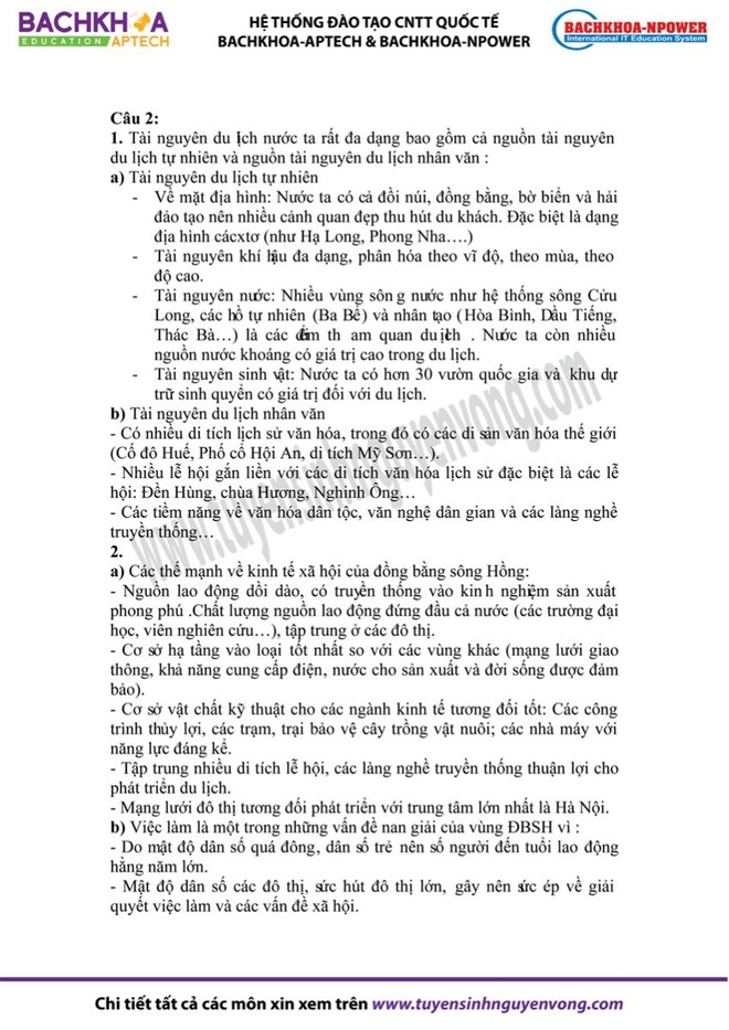 Gợi ý đáp án đề thi môn Địa lý ảnh 3