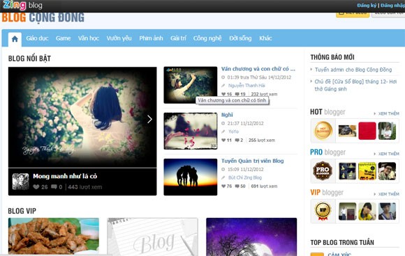 Ra mắt Zing Blog thay thế Yahoo Blog ảnh 1