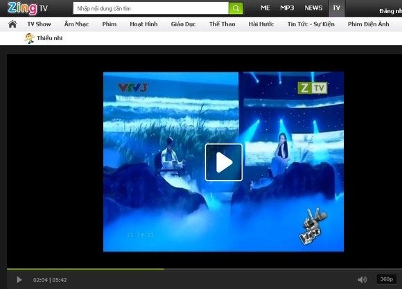 Clip Phương Mỹ Chi vẫn có mặt trên Zing TV ảnh 1