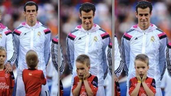 Phản ứng ngộ nghĩnh của cậu bé Cardiff khi đứng cạnh Gareth Bale ảnh 2