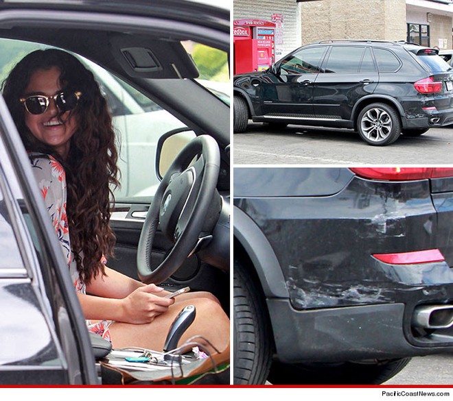 Selena Gomez không may đụng xe khi đang lái BMW X5 ảnh 1
