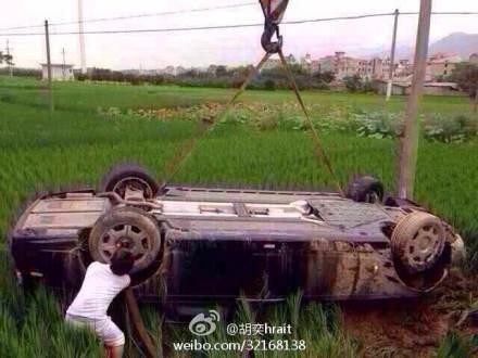 Rolls-Royce Phantom bay xuống ruộng lúa, tiếp đất bằng mái ảnh 1
