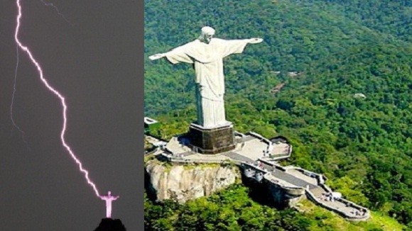 Tượng Chúa Kitô ở Rio de Janeiro bị… sét đánh mất một ngón tay ảnh 1