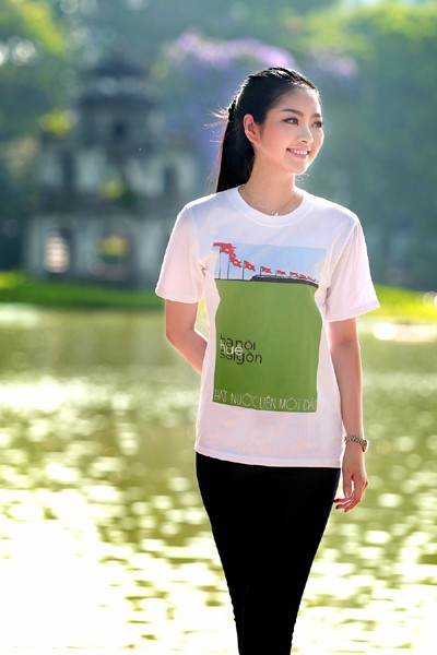 Hoa hậu Ngọc Anh tươi trẻ với áo in tranh cổ động ảnh 10