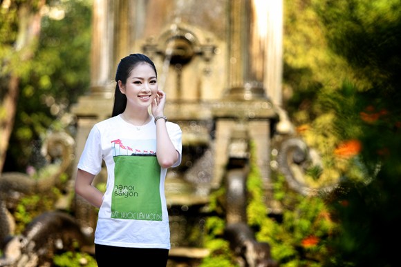 Hoa hậu Ngọc Anh tươi trẻ với áo in tranh cổ động ảnh 11