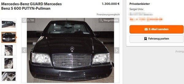 "Xế hộp" Mercedes S600 Pullman của ông Putin được rao bán với giá 1,3 triệu euro ảnh 1