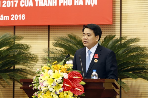 Chủ tịch UBND TP Nguyễn Đức Chung phát biểu tại hội nghị