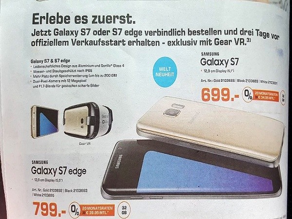 Rò rỉ giá bán Samsung Galaxy S7 và S7 edge? ảnh 2