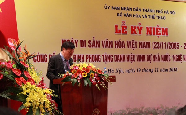 Kỷ niệm Ngày Di sản văn hóa Việt Nam và lễ phong tặng "nghệ nhân ưu tú" ảnh 3