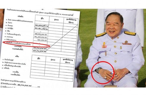 Phó Thủ tướng Thái Lan Prawit Wongsuwan và hóa đơn trị giá chiếc đồng hồ Richard Mille