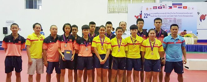Bóng bàn Việt Nam đoạt 4HCB giải trẻ Đông Nam Á 2016 ảnh 1