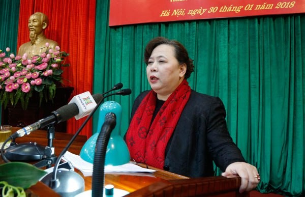 Chủ tịch HĐND TP Hà Nội Nguyễn Thị Bích Ngọc phát biểu chỉ đạo hội nghị
