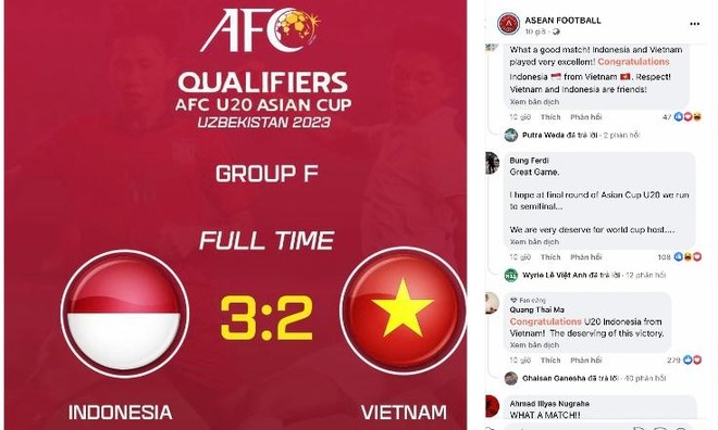 Cổ động viên Indonesia dành sự tôn trọng U20 Việt Nam ảnh 1