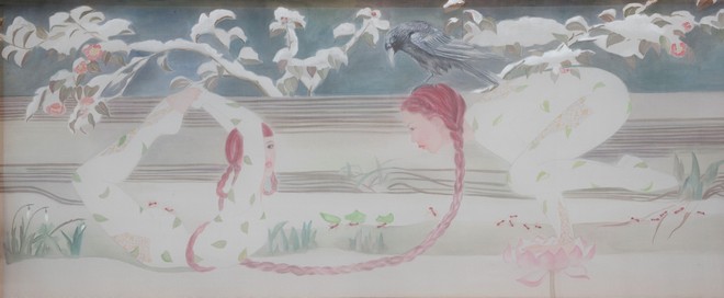 "Thiên điểu xanh"-Triển lãm tranh lụa của nữ họa sĩ Tống Ngọc ảnh 4