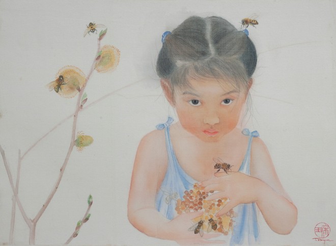"Thiên điểu xanh"-Triển lãm tranh lụa của nữ họa sĩ Tống Ngọc ảnh 6