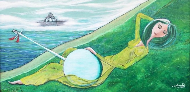 Nhà văn Mường Mán bày tranh