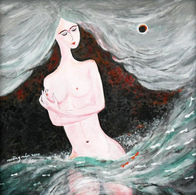 Nhà văn Mường Mán bày tranh