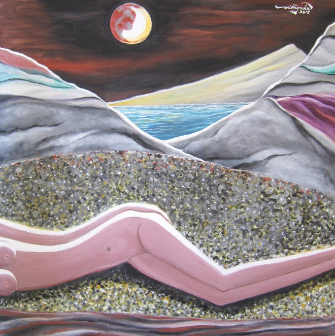 Nhà văn Mường Mán bày tranh