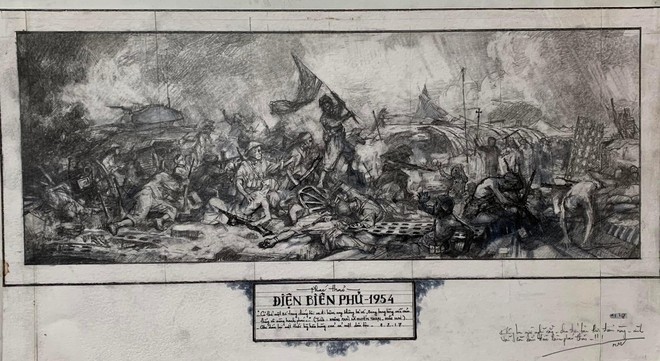 Trưng bày bức tranh sơn dầu kích thước lớn về chiến thắng Điện Biên Phủ tại Hà Nội ảnh 3