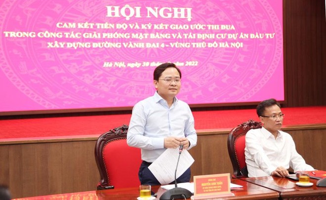 Hà Nội cùng Bắc Ninh, Hưng Yên ký kết giao ước thi đua tiến độ thực hiện dự án Vành đai 4 ảnh 4