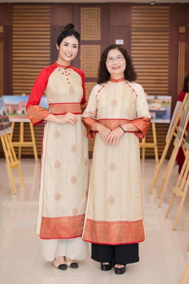 Ngọc Hân thiết kế áo dài Việt Nam từ chất liệu trang phục truyền thống Ấn Độ ảnh 1