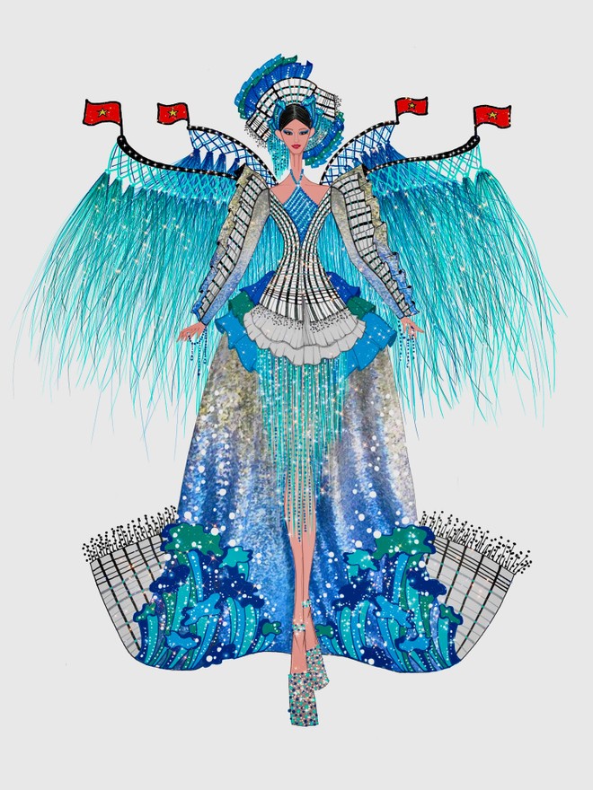 Tiết lộ một số thiết kế mẫu trang phục dân tộc độc đáo tại "Miss Grand Vietnam 2022" ảnh 17