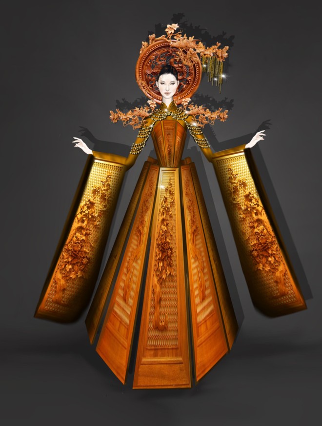 Tiết lộ một số thiết kế mẫu trang phục dân tộc độc đáo tại "Miss Grand Vietnam 2022" ảnh 10