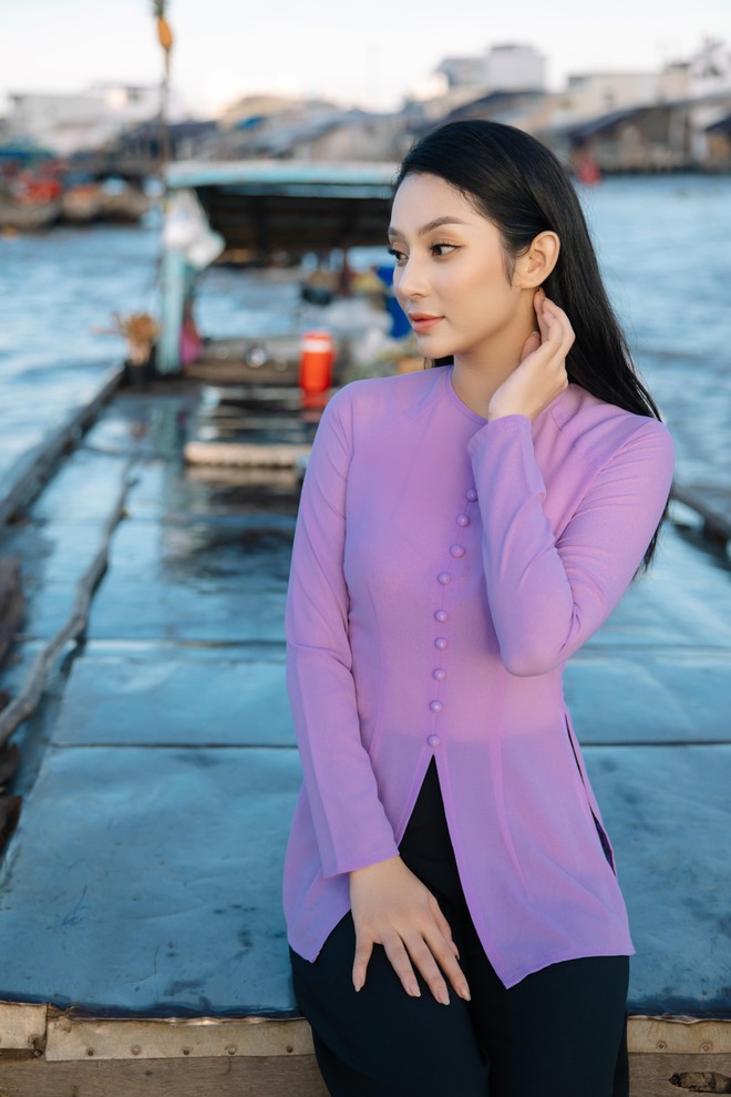 Lâm Thu Hồng muốn giới thiệu áo bà ba tại đấu trường "Miss Globe 2022" ảnh 1