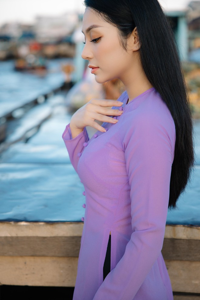 Lâm Thu Hồng muốn giới thiệu áo bà ba tại đấu trường "Miss Globe 2022" ảnh 18