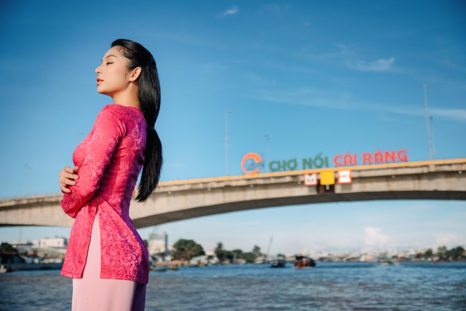 Lâm Thu Hồng muốn giới thiệu áo bà ba tại đấu trường "Miss Globe 2022" ảnh 13