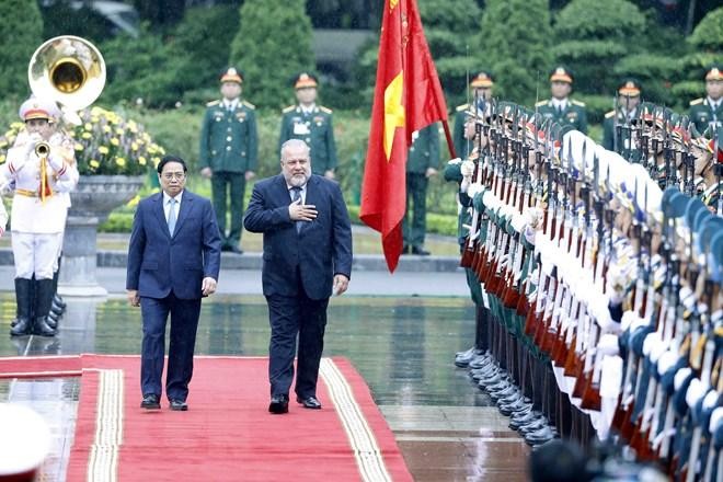 Thủ tướng Phạm Minh Chính chủ trì lễ đón Thủ tướng Cuba Manuel Marrero Cruz thăm hữu nghị chính thức Việt Nam ảnh 10