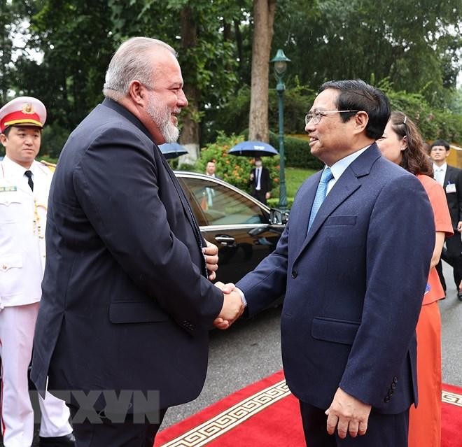 Thủ tướng Phạm Minh Chính chủ trì lễ đón Thủ tướng Cuba Manuel Marrero Cruz thăm hữu nghị chính thức Việt Nam ảnh 5