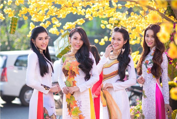 Người đẹp Việt rạng rỡ khoe sắc trong tà áo dài truyền thống ảnh 6