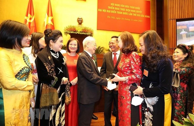 Tổng Bí thư Nguyễn Phú Trọng: Tiếp tục xây dựng, giữ gìn, chấn hưng và phát triển nền văn hóa của dân tộc ảnh 5