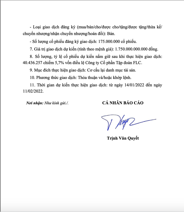 Bán 74,8 triệu cổ phiếu FLC mà không báo cáo, ông Trịnh Văn Quyết bị xem xét xử lý ảnh 2