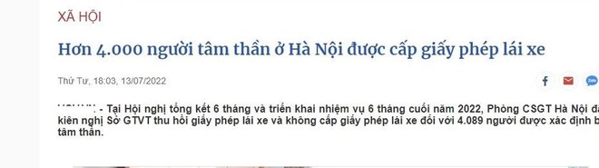 Công an Hà Nội nói gì về thông tin ‘thu hồi giấy phép lái xe đã cấp cho hơn 4.000 người bị tâm thần’? ảnh 1