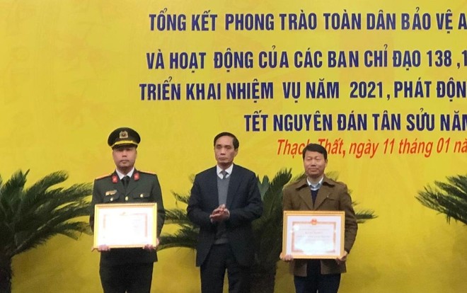 Huyện Thạch Thất ra quân đảm bảo an ninh trật tự Tết Nguyên đán 2021 ảnh 2