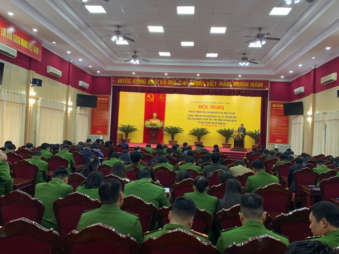 Huyện Thạch Thất ra quân đảm bảo an ninh trật tự Tết Nguyên đán 2021 ảnh 1
