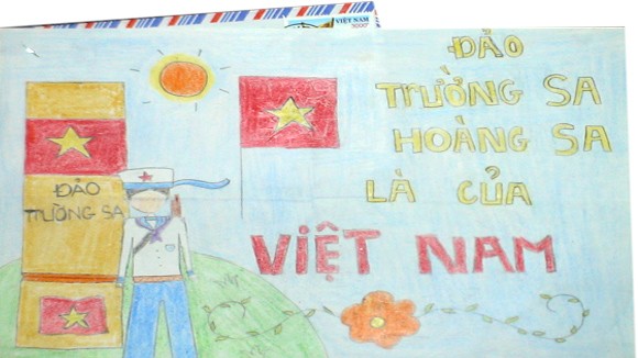 Tranh học sinh THCS Tiền Phong “gửi các chiến sĩ canh giữ biển đảo quê hương” ảnh 7