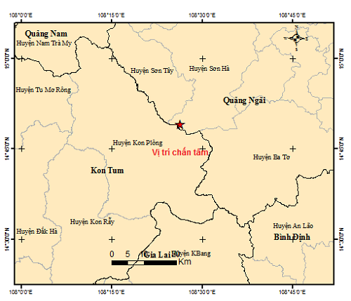 Động đất liên tiếp từ Kon Tum lan dần sang Quảng Ngãi, Quảng Nam ảnh 1