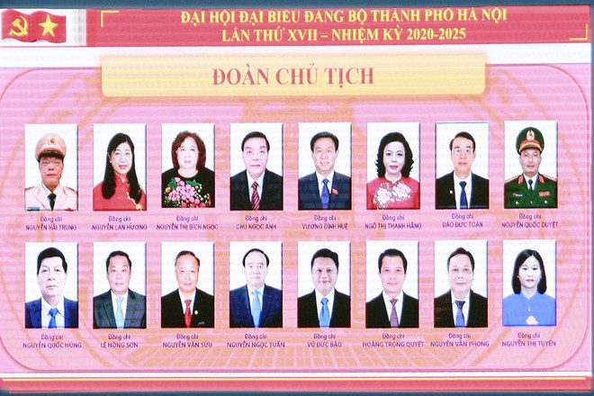 Đại hội lần thứ XVII Đảng bộ TP Hà Nội: 16 đồng chí được bầu vào Đoàn Chủ tịch ảnh 1