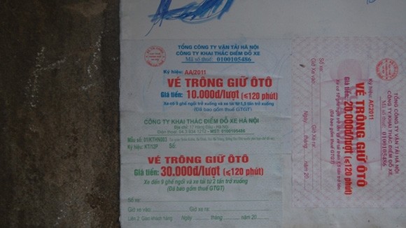 Lắt léo vé trông giữ ô tô giả ảnh 1