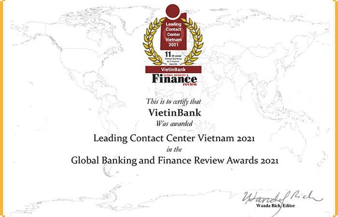 VietinBank lần thứ 4 liên tiếp nhận giải thưởng “Trung tâm Dịch vụ khách hàng dẫn đầu Việt Nam” ảnh 1