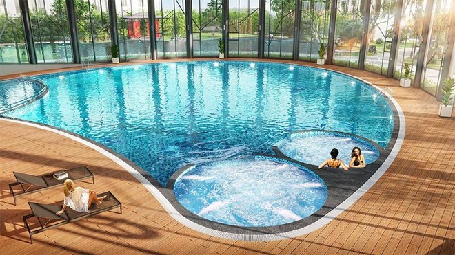 Cư dân The Sakura là cộng đồng hiếm hoi tại Hà Nội sở hữu đặc quyền bơi lội quanh năm với bể bơi 4 mùa ngay nội khu.